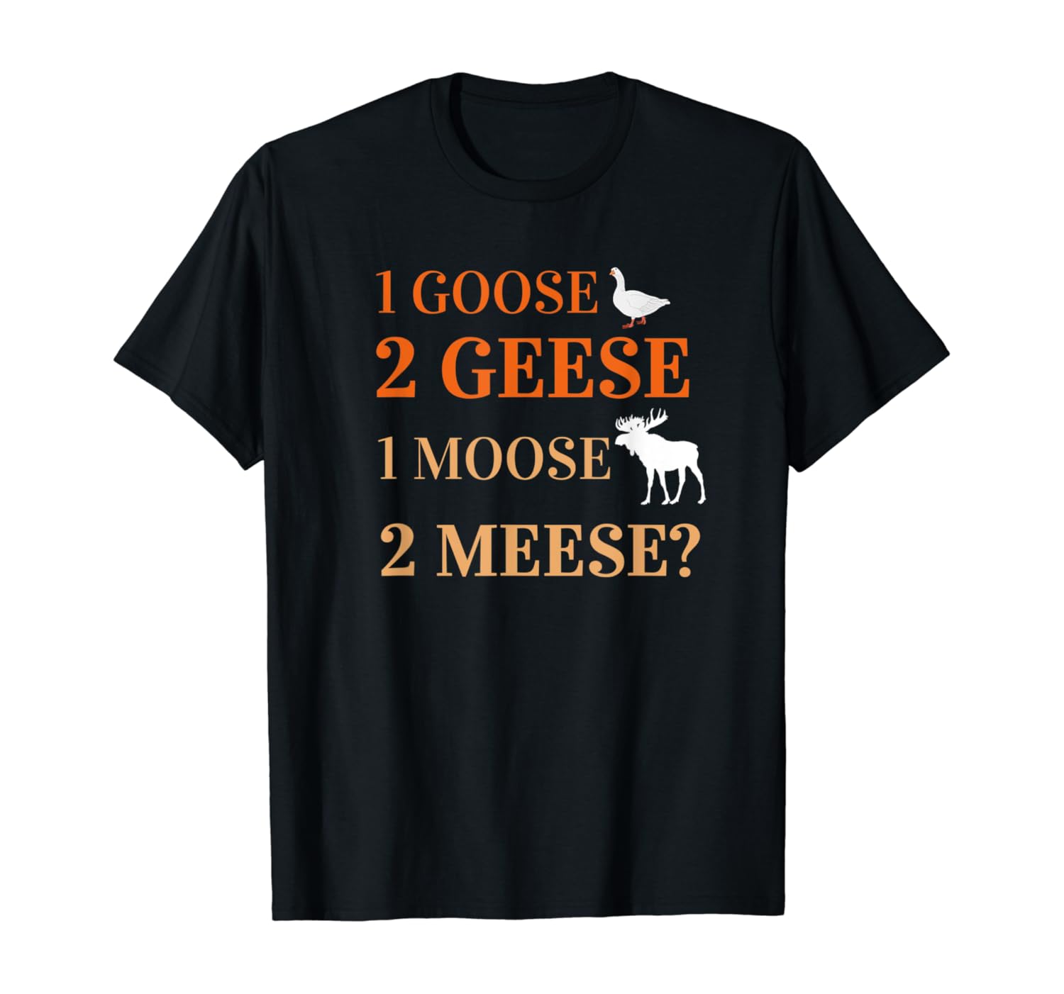 Language Grammar Gift tshirt 1 Goose 2 Geese 1 Moose 2